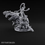 Two Maws, One Message Human Herald with Twin Maw Demons