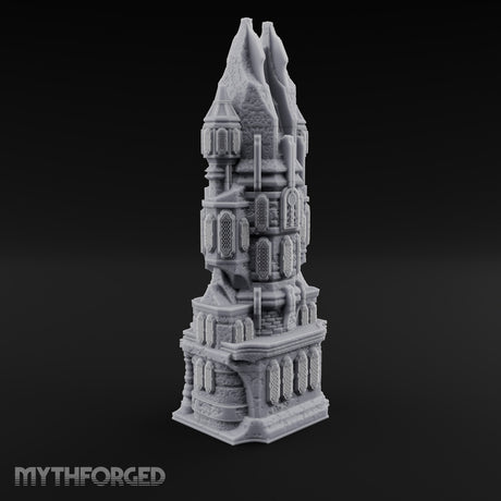 Spires Split Like Broken Teeth Gothic Ruined Temple Tower