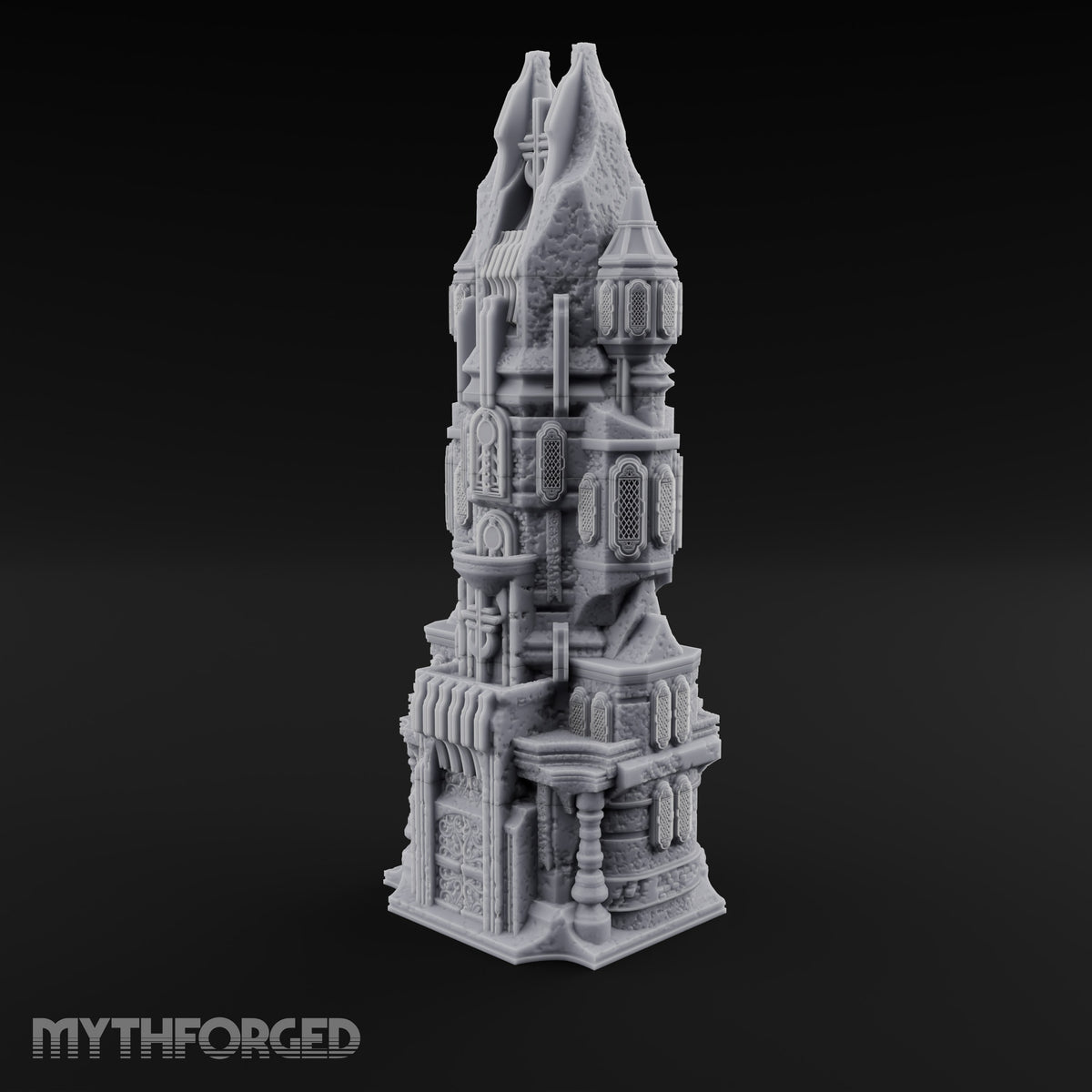 Spires Split Like Broken Teeth Gothic Ruined Temple Tower