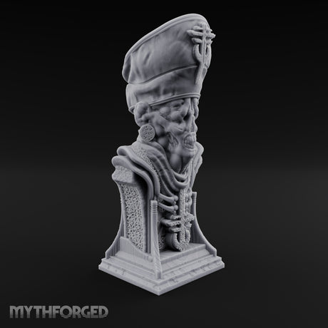 Preaches Through a Dead Jaw Gothic Priest Bust Monument