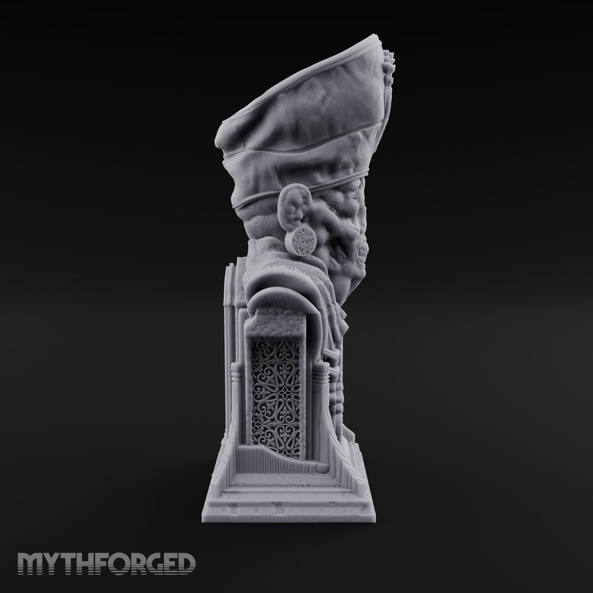 Preaches Through a Dead Jaw Gothic Priest Bust Monument