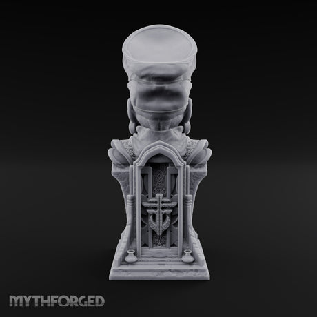 Preaches Through a Dead Jaw Gothic Priest Bust Monument