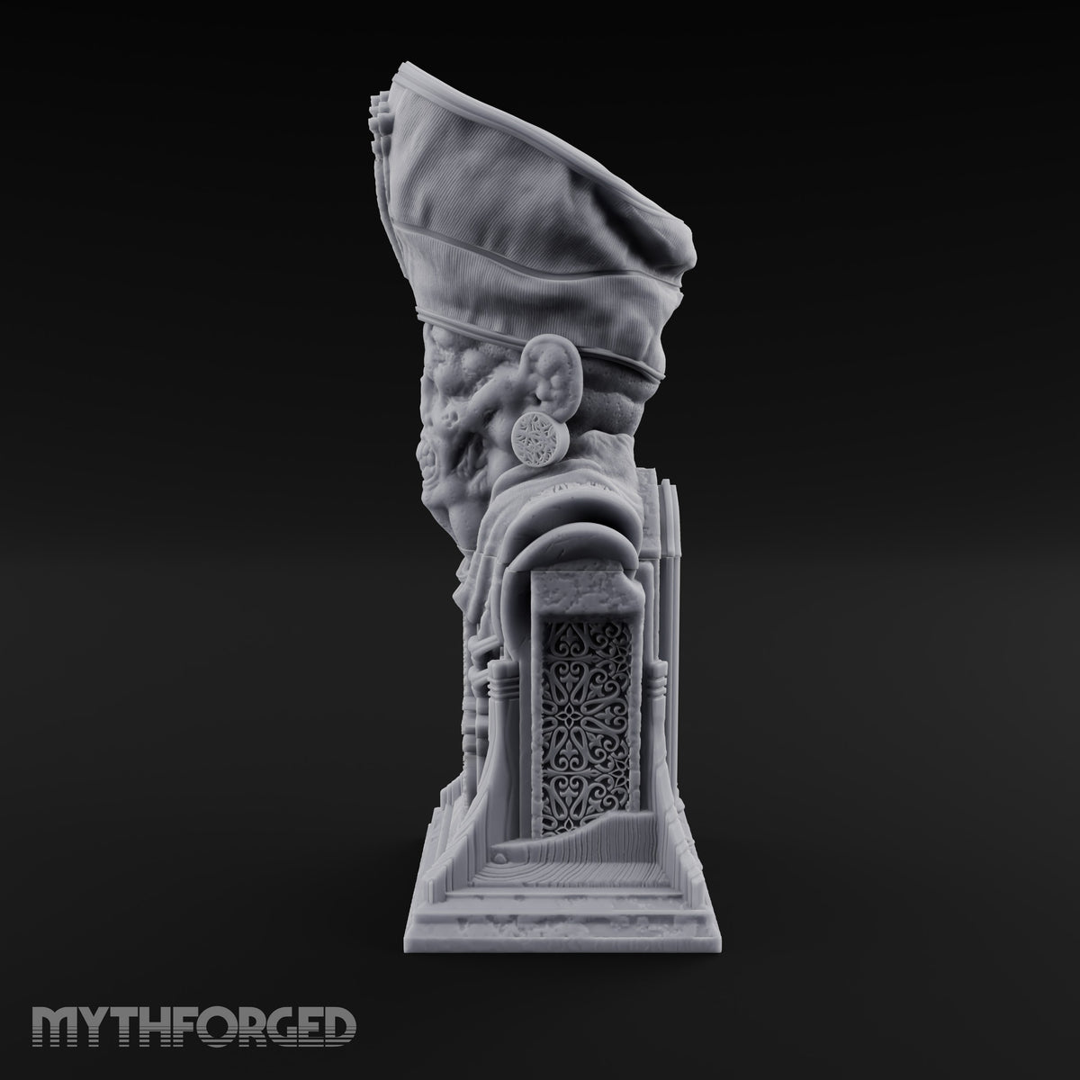 Preaches Through a Dead Jaw Gothic Priest Bust Monument