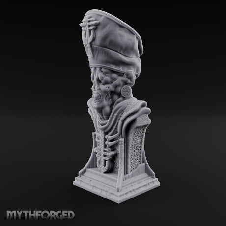 Preaches Through a Dead Jaw Gothic Priest Bust Monument