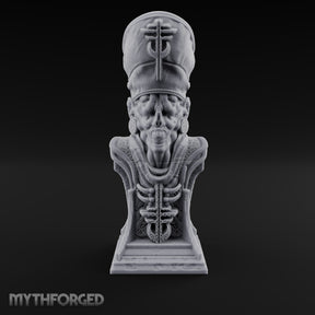 Preaches Through a Dead Jaw Gothic Priest Bust Monument