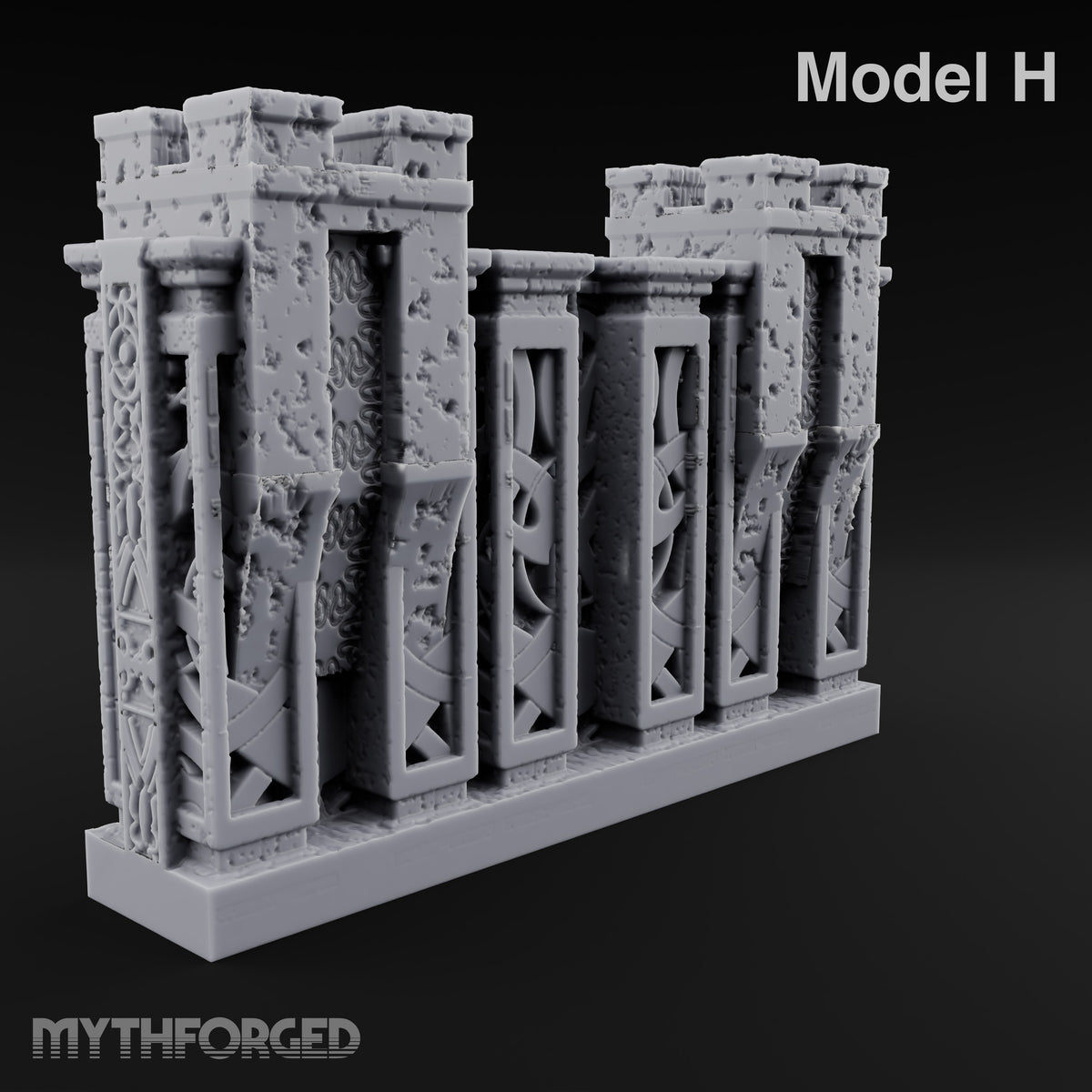 Filigree Fortifications Gothic Ornate Walls and Gates — H