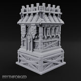 Palisade Teeth Over Plank Roof Gothic Timber Watch Tower