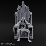 Throne Sitting Skeleton King Miniature for Dungeons and Dragons, Pathfinder or other TTRPGs