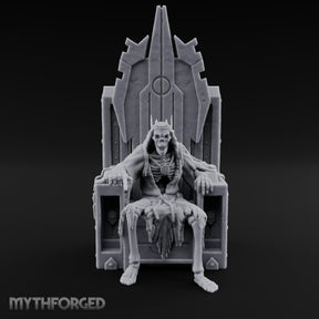 Throne Sitting Skeleton King Miniature for Dungeons and Dragons, Pathfinder or other TTRPGs