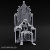 Throne Sitting Skeleton King Miniature for Dungeons and Dragons, Pathfinder or other TTRPGs