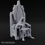 Throne Sitting Skeleton King Miniature for Dungeons and Dragons, Pathfinder or other TTRPGs