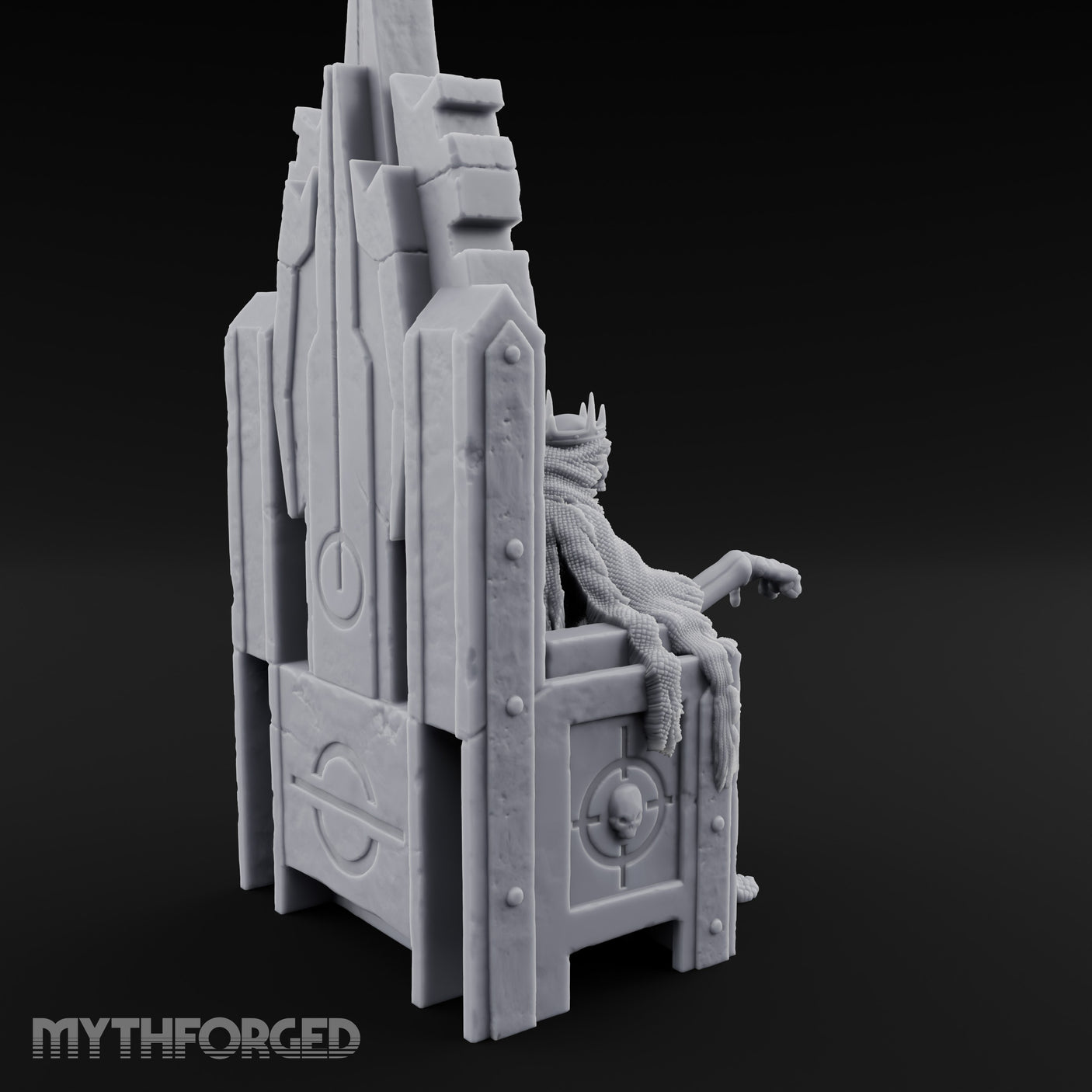 Throne Sitting Skeleton King Miniature for Dungeons and Dragons, Pathfinder or other TTRPGs