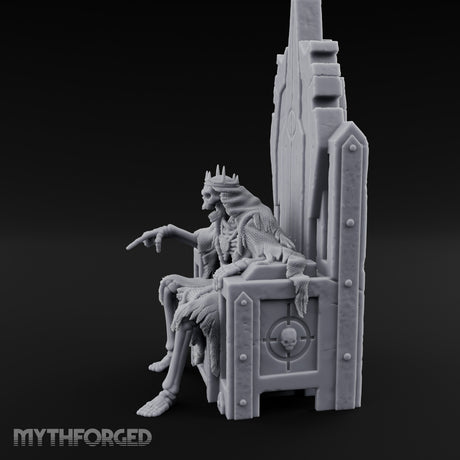 Throne Sitting Skeleton King Miniature for Dungeons and Dragons, Pathfinder or other TTRPGs
