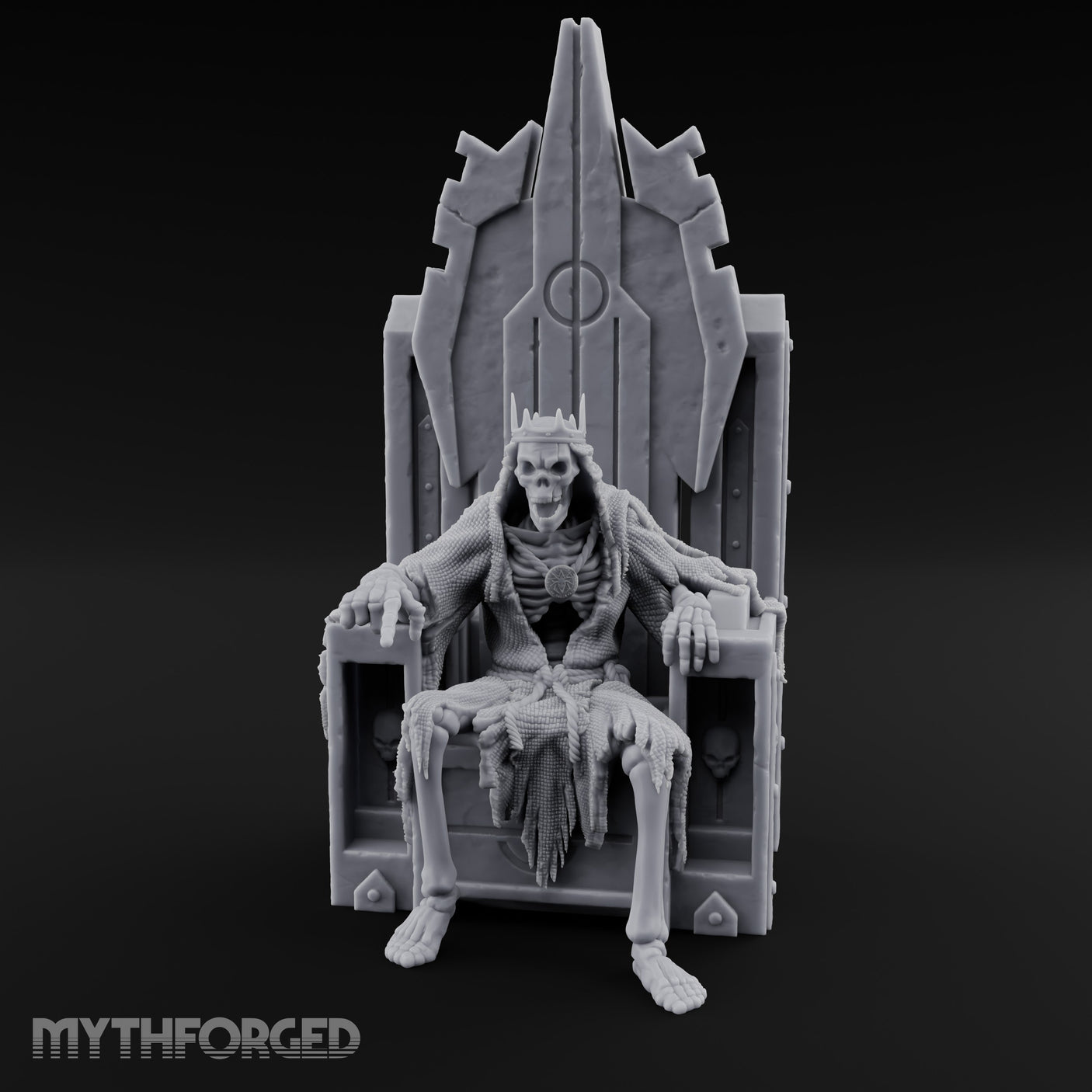 Throne Sitting Skeleton King Miniature for Dungeons and Dragons, Pathfinder or other TTRPGs