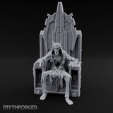 Throne Sitting Skeleton King Miniature for Dungeons and Dragons, Pathfinder or other TTRPGs
