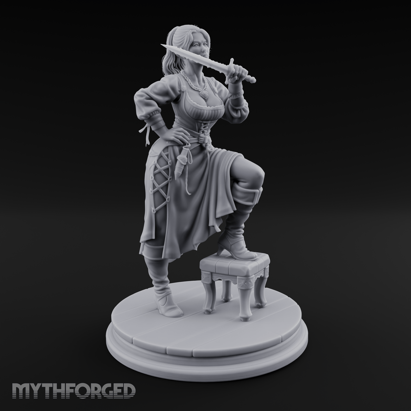 Sword Over Shoulder Human Viking Miniature for Dungeons and Dragons, Pathfinder or other TTRPGs