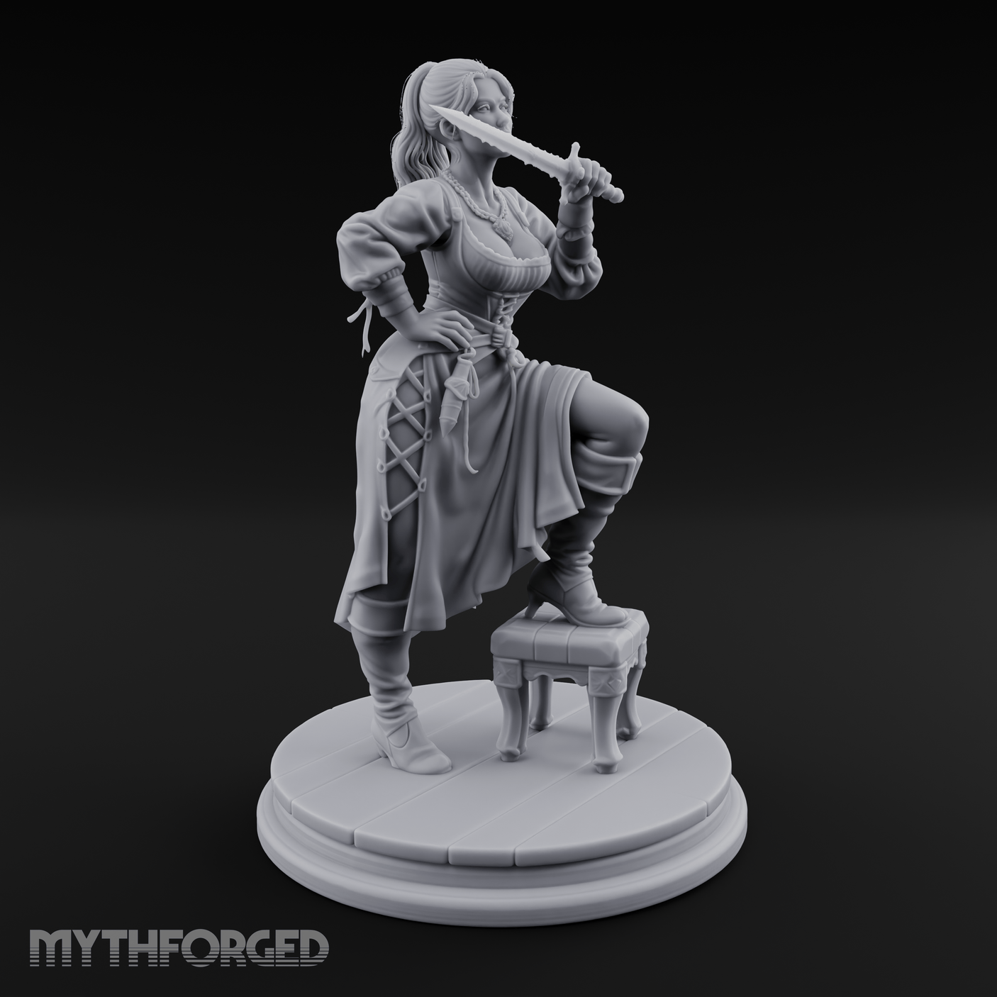 Sword Over Shoulder Human Viking Miniature for Dungeons and Dragons, Pathfinder or other TTRPGs