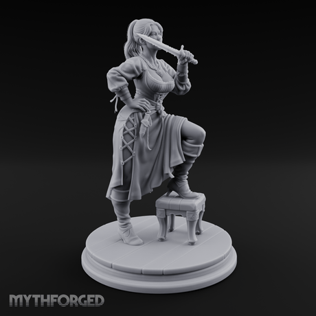 Sword Over Shoulder Human Viking Miniature for Dungeons and Dragons, Pathfinder or other TTRPGs