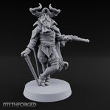 Leaning Casually Elder Tiefling Miniature for Dungeons and Dragons, Pathfinder or other TTRPGs
