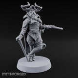 Leaning Casually Elder Tiefling Miniature for Dungeons and Dragons, Pathfinder or other TTRPGs