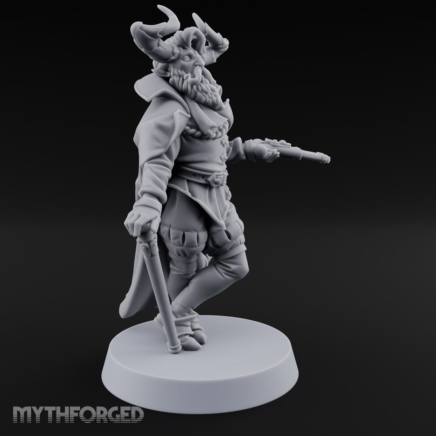 Leaning Casually Elder Tiefling Miniature for Dungeons and Dragons, Pathfinder or other TTRPGs
