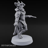 Leaning Casually Elder Tiefling Miniature for Dungeons and Dragons, Pathfinder or other TTRPGs
