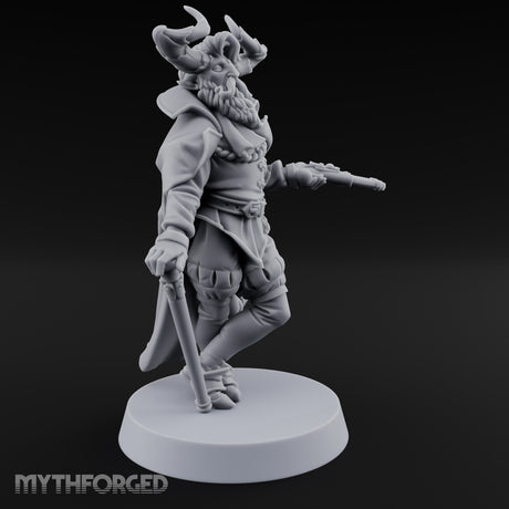 Leaning Casually Elder Tiefling Miniature for Dungeons and Dragons, Pathfinder or other TTRPGs