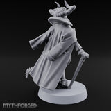 Leaning Casually Elder Tiefling Miniature for Dungeons and Dragons, Pathfinder or other TTRPGs