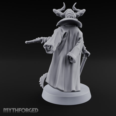 Leaning Casually Elder Tiefling Miniature for Dungeons and Dragons, Pathfinder or other TTRPGs