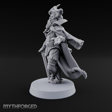 Leaning Casually Elder Tiefling Miniature for Dungeons and Dragons, Pathfinder or other TTRPGs