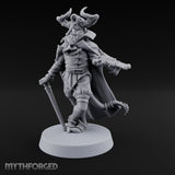 Leaning Casually Elder Tiefling Miniature for Dungeons and Dragons, Pathfinder or other TTRPGs