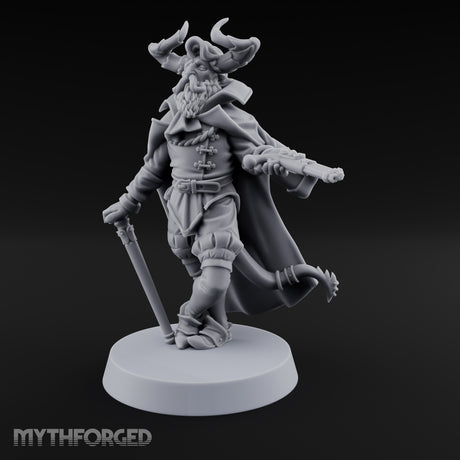 Leaning Casually Elder Tiefling Miniature for Dungeons and Dragons, Pathfinder or other TTRPGs