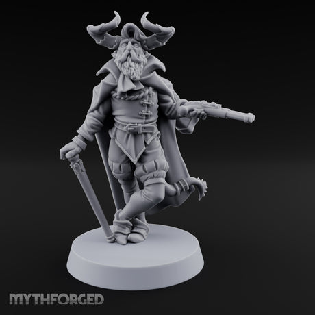 Leaning Casually Elder Tiefling Miniature for Dungeons and Dragons, Pathfinder or other TTRPGs