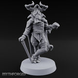 Leaning Casually Elder Tiefling Miniature for Dungeons and Dragons, Pathfinder or other TTRPGs
