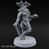 Leaning Casually Elder Tiefling Miniature for Dungeons and Dragons, Pathfinder or other TTRPGs