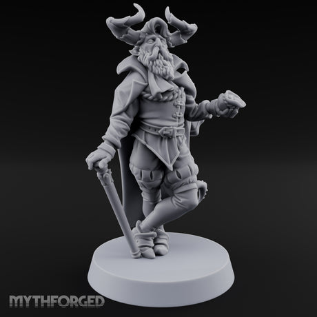 Leaning Casually Elder Tiefling Miniature for Dungeons and Dragons, Pathfinder or other TTRPGs