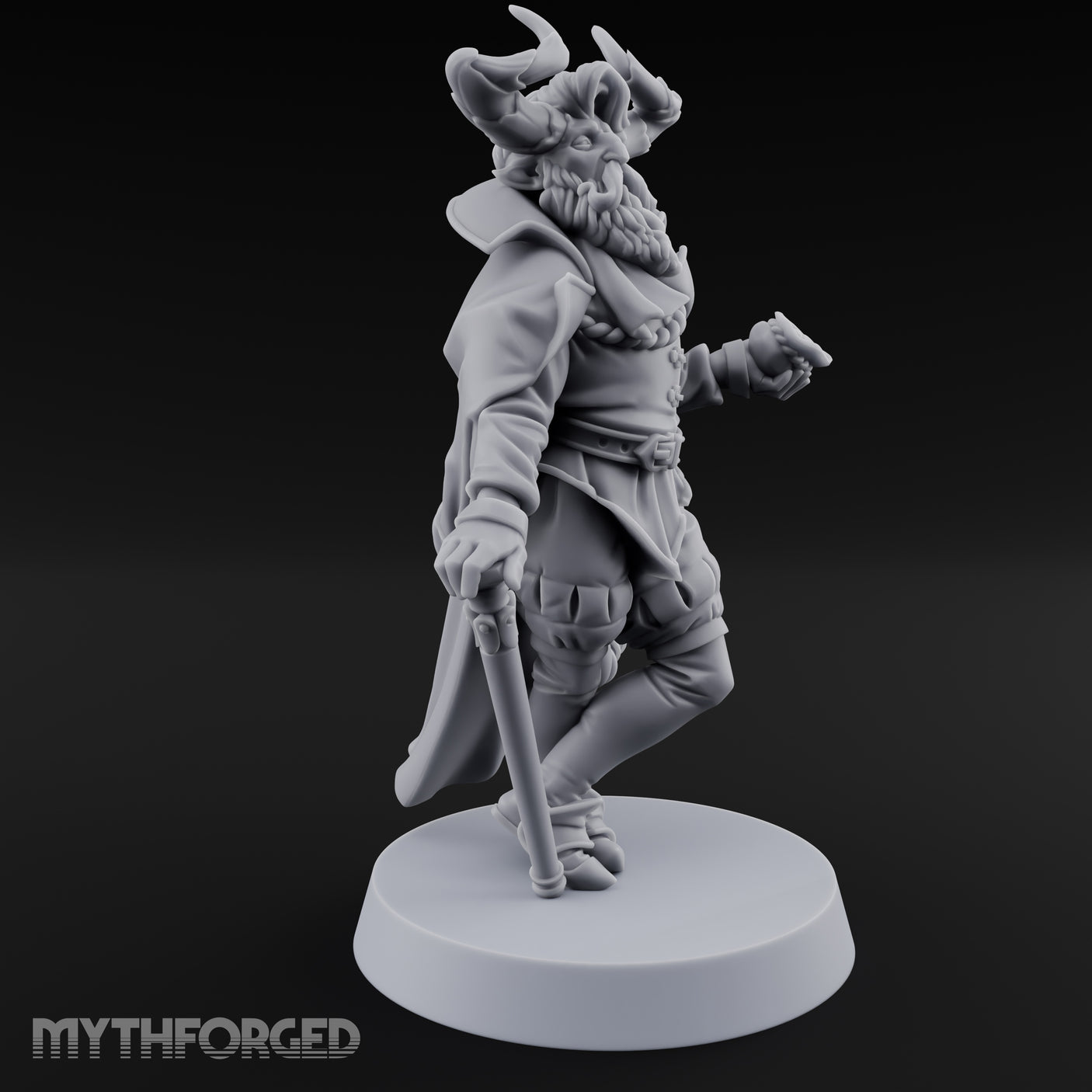 Leaning Casually Elder Tiefling Miniature for Dungeons and Dragons, Pathfinder or other TTRPGs