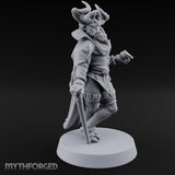 Leaning Casually Elder Tiefling Miniature for Dungeons and Dragons, Pathfinder or other TTRPGs