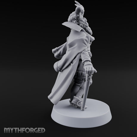 Leaning Casually Elder Tiefling Miniature for Dungeons and Dragons, Pathfinder or other TTRPGs