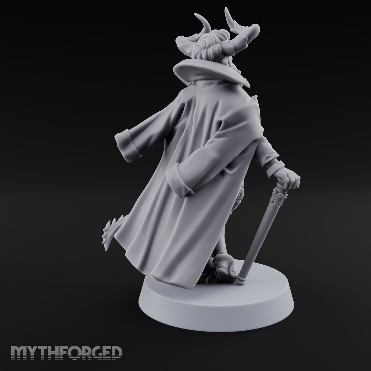 Leaning Casually Elder Tiefling Miniature for Dungeons and Dragons, Pathfinder or other TTRPGs