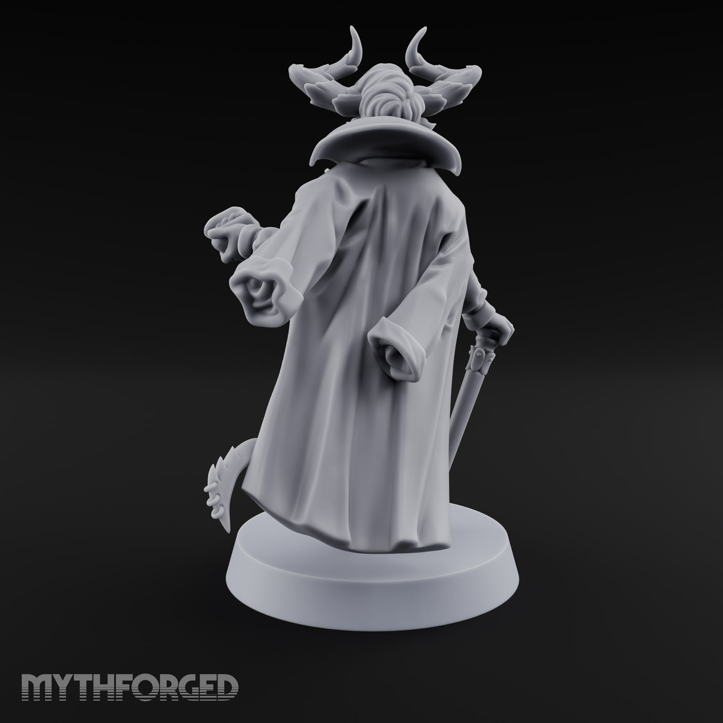 Leaning Casually Elder Tiefling Miniature for Dungeons and Dragons, Pathfinder or other TTRPGs