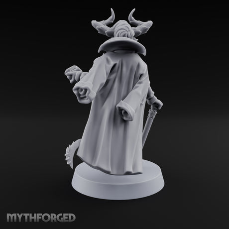 Leaning Casually Elder Tiefling Miniature for Dungeons and Dragons, Pathfinder or other TTRPGs