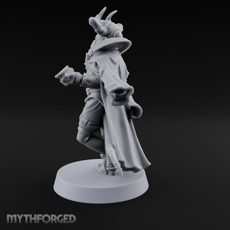 Leaning Casually Elder Tiefling Miniature for Dungeons and Dragons, Pathfinder or other TTRPGs
