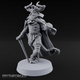 Leaning Casually Elder Tiefling Miniature for Dungeons and Dragons, Pathfinder or other TTRPGs