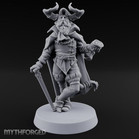 Leaning Casually Elder Tiefling Miniature for Dungeons and Dragons, Pathfinder or other TTRPGs