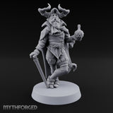 Leaning Casually Elder Tiefling Miniature for Dungeons and Dragons, Pathfinder or other TTRPGs