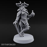 Leaning Casually Elder Tiefling Miniature for Dungeons and Dragons, Pathfinder or other TTRPGs