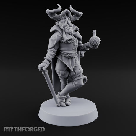 Leaning Casually Elder Tiefling Miniature for Dungeons and Dragons, Pathfinder or other TTRPGs