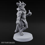 Leaning Casually Elder Tiefling Miniature for Dungeons and Dragons, Pathfinder or other TTRPGs