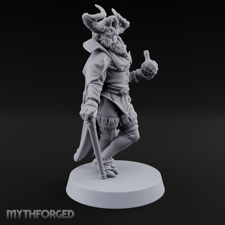 Leaning Casually Elder Tiefling Miniature for Dungeons and Dragons, Pathfinder or other TTRPGs